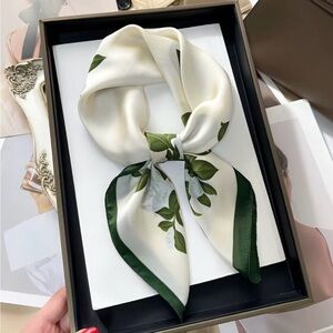 Elegant Green and White Scarf